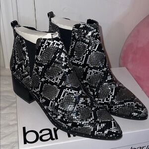 Bar III Monochrome Snake Print Ankle Booties